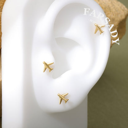 Sky Drift - F136 Titanium Internally Threaded Stud / Fits Cartilage Helix Tragus Lobe Nostril Piercing