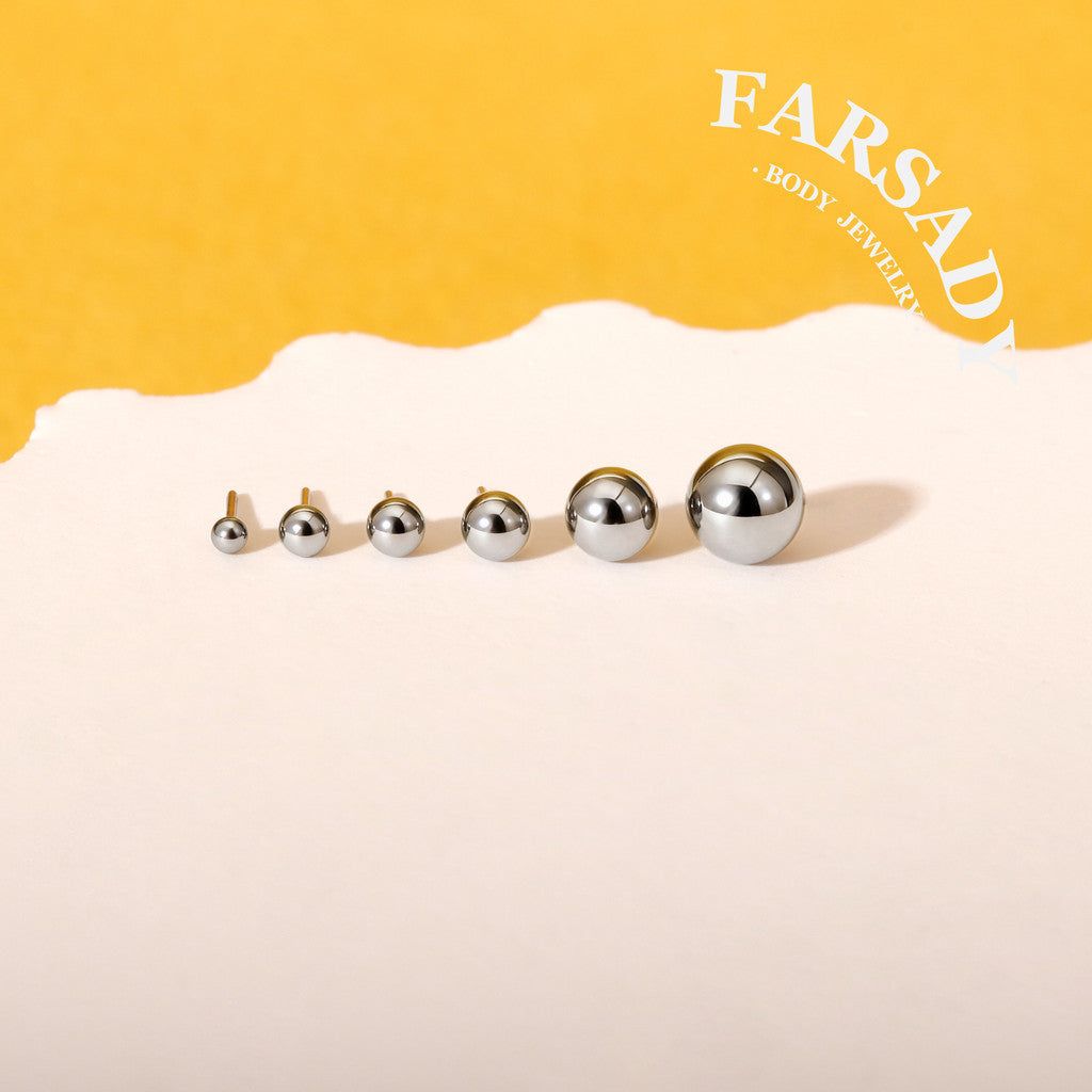 Layer Metal Ball - F136 Titanium Replacement Tops / Fits Threadless Ear Studs