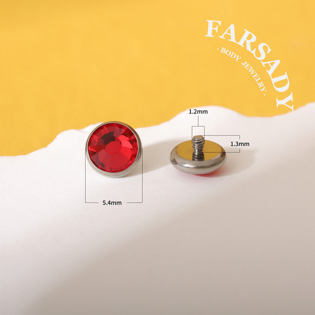 Opal Chroma - F136 Titanium Colorful CZ Replacement Tops / Fits 14G Internal Thread Belly Button Ring