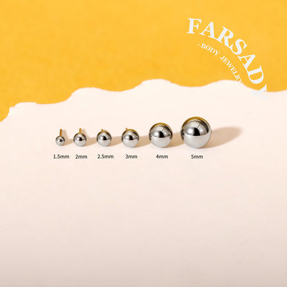 Layer Metal Ball - F136 Titanium Replacement Tops / Fits Threadless Ear Studs
