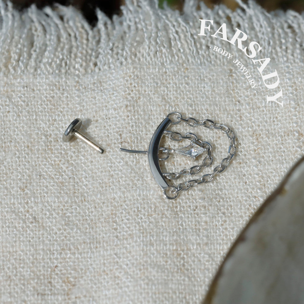 Dew Shackle - Sterling Silver Push In Stud