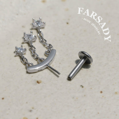Trine Stellar - Sterling Silver Push In Stud