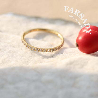 18G Titanium Hinged Nose Ring, 5A Synthetic CZ Fully Paved, Hypoallergenic Piercing Jewelry, Wedding Daily Wear, Helix Conch Ring 6/8/10/12mm