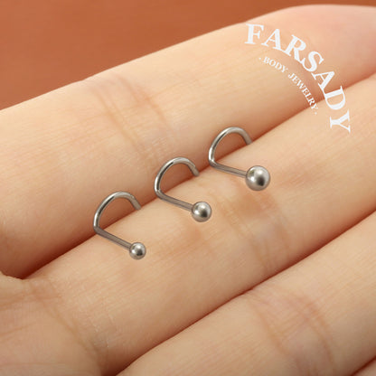 Tiny Dew Sphere - F136 Titanium Screw End Stud / Fit 18G 20G Nose Ring