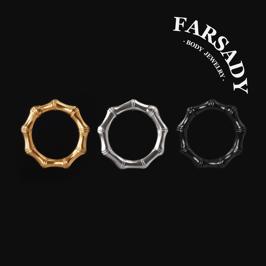 Bambus Annulus - 316L Magnetic Hinged Ear Weights / Fits 3G 2G Stretched Ear Lobes Tunnels Plugs