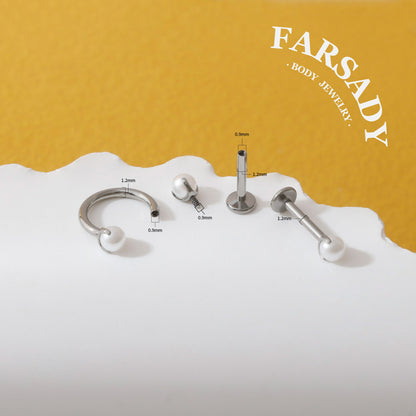 Lunar Pearl - Titanium Replacement Tops / Fits Internal Thread Ear Studs