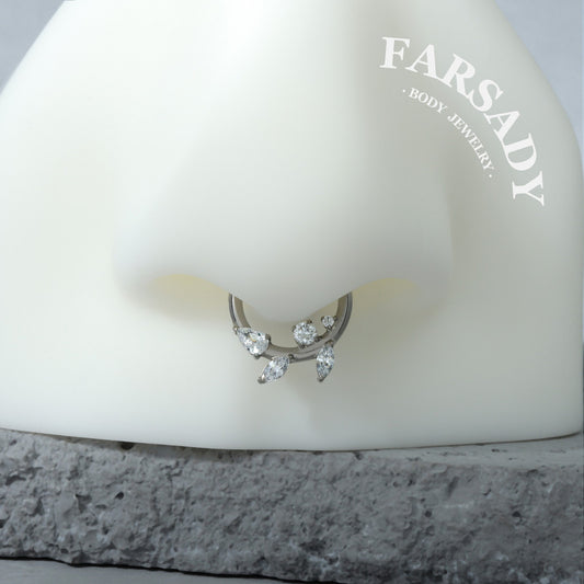 Branch Inspired - ASTM F136 Titanium Hinged Clicker Hoop / Fits 16G Septum Ring Helix Conch Cartilage Earring