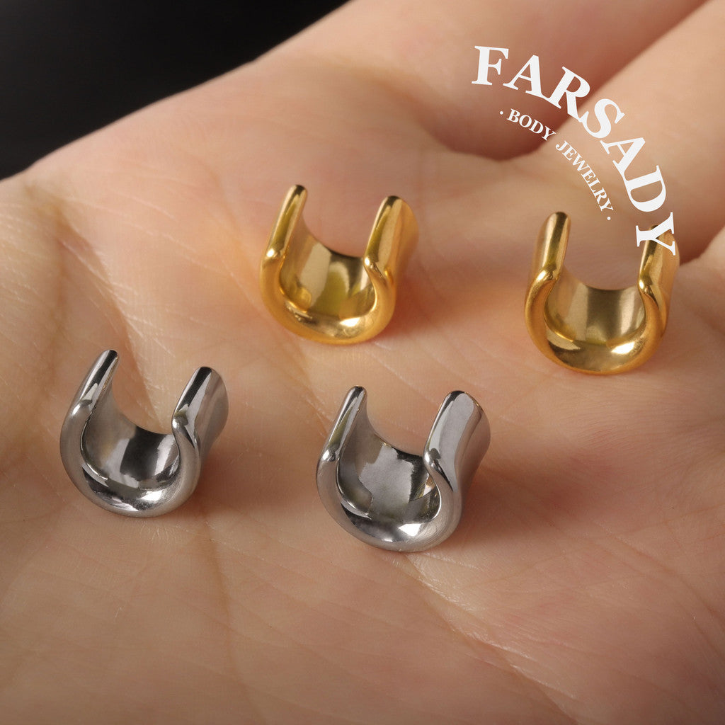 Curva Lenis - 316L C-Shape Ear Tunnels / Fits 00G Stretched Ear Lobes Plugs