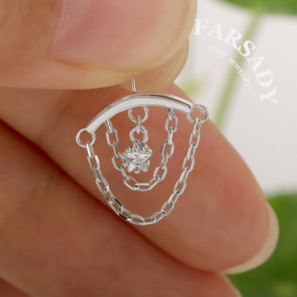 Stellar Shackle - Sterling Silver Push In Stud