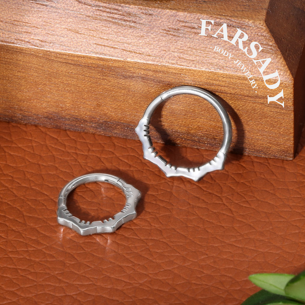 16G 316L Steel Flower Septum Ring Hinged Daith Helix Earring Silver Gold Septum Piercing Hoop 1.2*8mm 1.2*10mm Daily Wear Gift Jewelry for Women