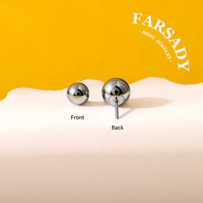 Layer Metal Ball - F136 Titanium Replacement Tops / Fits Threadless Ear Studs