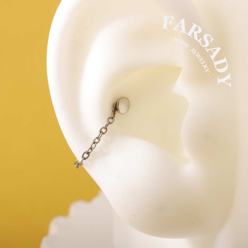 Minimalist Titanium Chain Charm for Helix Tragus Conch Earrings | DIY Earring Accessory in Multiple Sizes