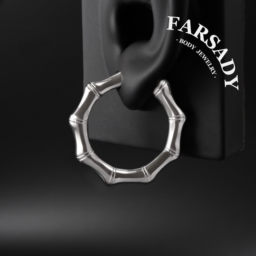 Bambus Annulus - 316L Magnetic Hinged Ear Weights / Fits 3G 2G Stretched Ear Lobes Tunnels Plugs
