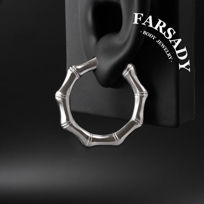 Bambus Annulus - 316L Magnetic Hinged Ear Weights / Fits 3G 2G Stretched Ear Lobes Tunnels Plugs