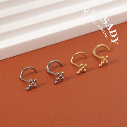 Sphere Cross  - F136 Titanium Screw End Stud / Fit 18G 20G Nose Ring