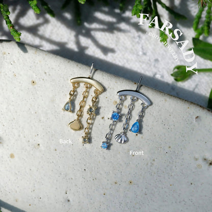 Marine Lapis - Sterling Silver Push In Stud