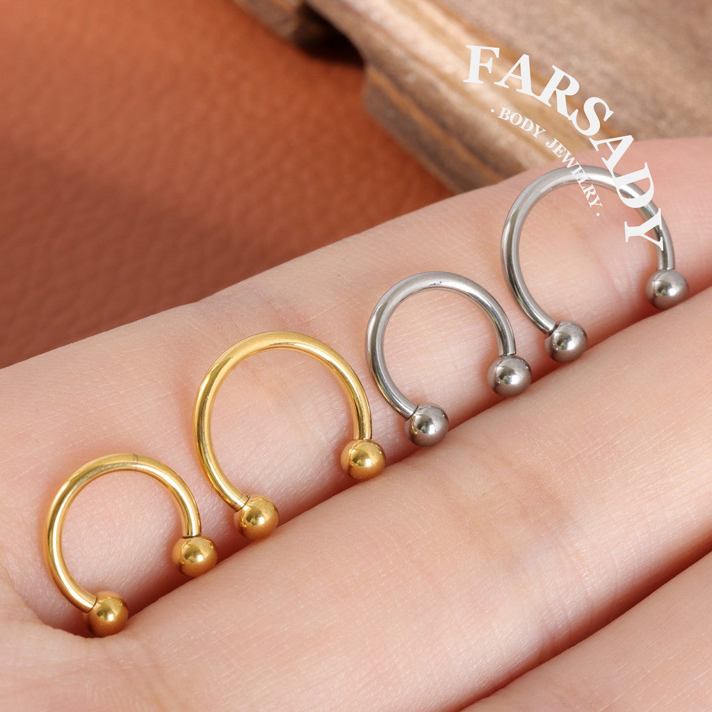 16G Titanium Inner Threaded CBR Septum Ring Daith Helix Nose Ring Cartilage Hoop Earring Round Clicker Ring Minimalist Piercing Body Jewelry For Women Men Daily Wear Piercing
