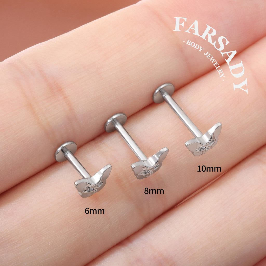 Skull Metamorph - F136 Titanium Internally Threaded Stud / Fits Cartilage Helix Tragus Lobe Nostril Piercing