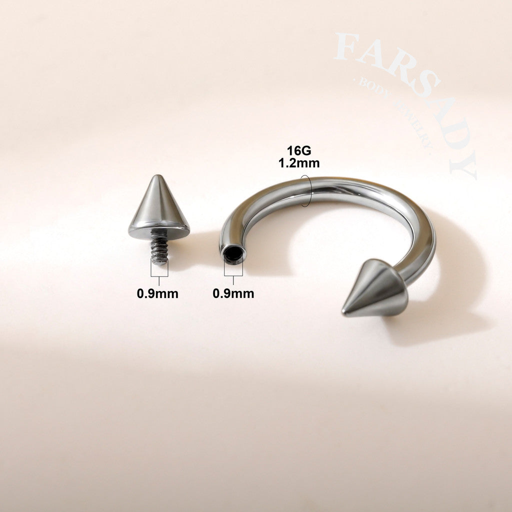 F136 Titanium Curved Barbell Post- 14G 16G Internally Threaded CBR Replacement Part