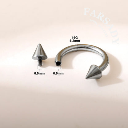 F136 Titanium Curved Barbell Post- 14G 16G Internally Threaded CBR Replacement Part