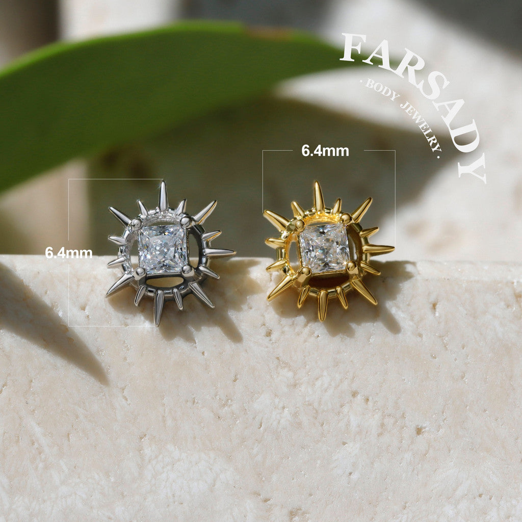 Spike Lumina - 925 Silver Threadless Stud / Fits Cartilage Helix Tragus Lobe Piercing