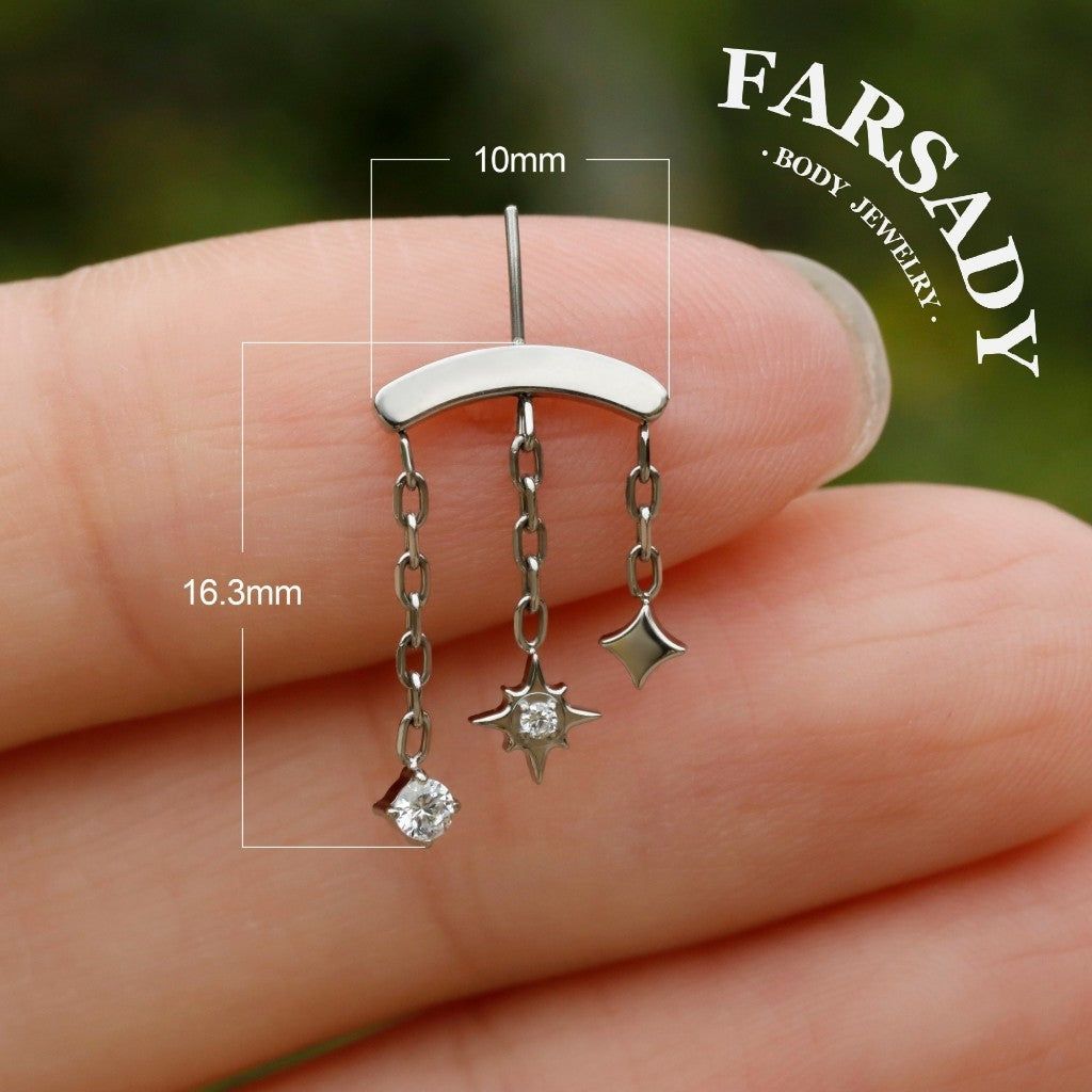 Celestial Frost- Sterling Silver Push In Stud