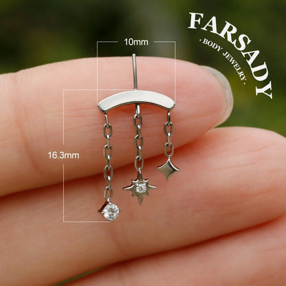Celestial Frost- Sterling Silver Push In Stud