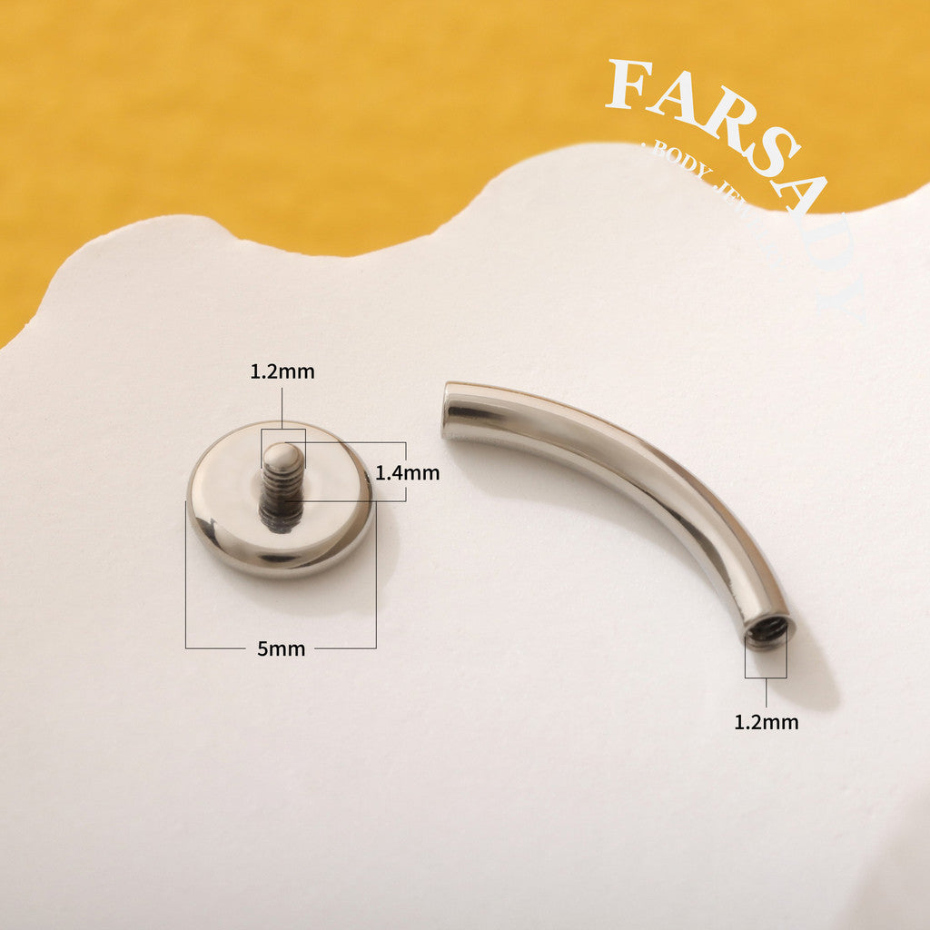 Replacement Belly Button Flat Back Bar, 14G Titanium Internally Threaded 6mm 8mm 10mm 12mm 14mm 16mm Navel Bar, DIY Body Jewelry Supplies
