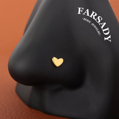 Plain Golden Beat - 925 Silver L-Shape Nose Stud / Fit 18G 20G Nose Ring
