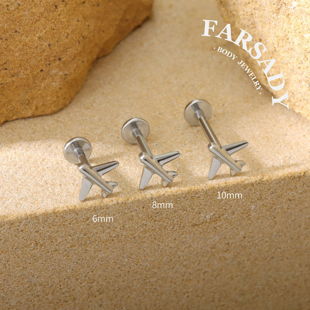 Sky Drift - F136 Titanium Internally Threaded Stud / Fits Cartilage Helix Tragus Lobe Nostril Piercing