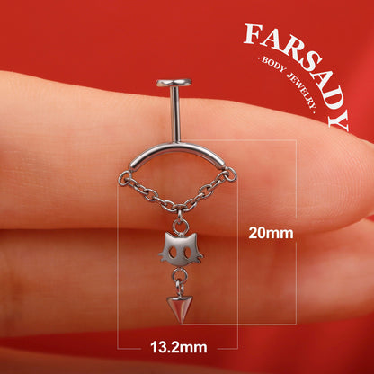 Cat Whim - F136 Titanium Internally Threaded Stud / Fits Vertical Helix Hidden Rook Earring