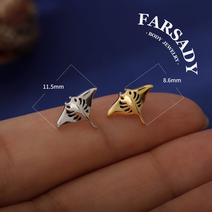 Manta Ray Cartilage Stud Earring