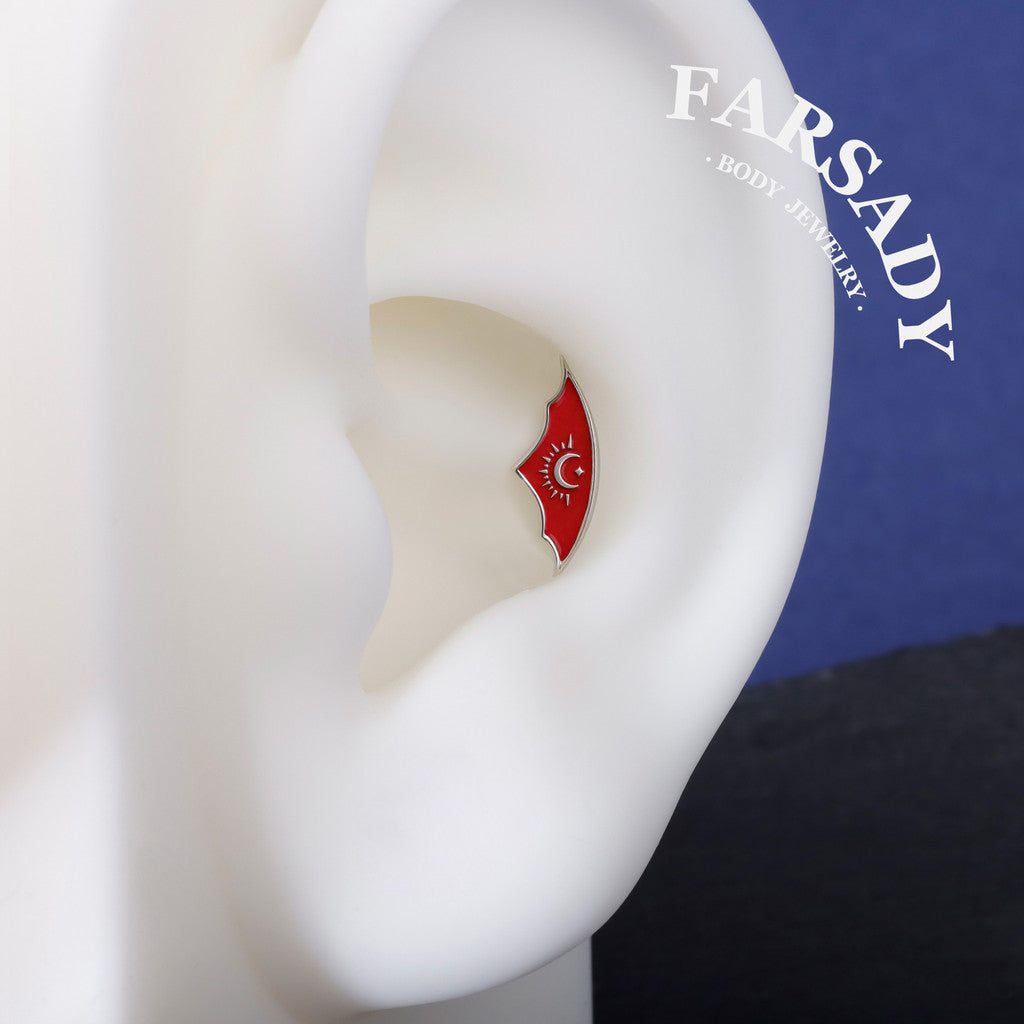 S925 Celestial Goth Threadless Stud Earring