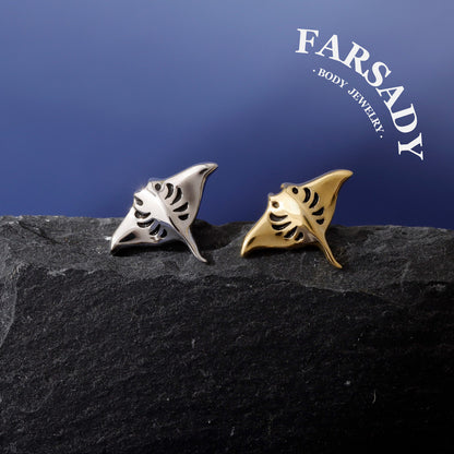 Manta Ray Cartilage Stud Earring