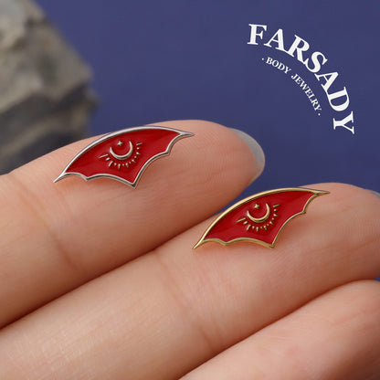S925 Celestial Goth Threadless Stud Earring