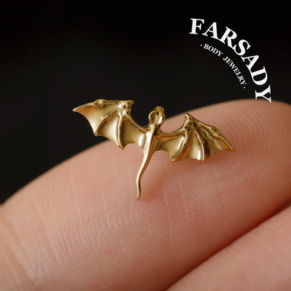 Titanium Flying Dragon Threadless Push In Helix Stud