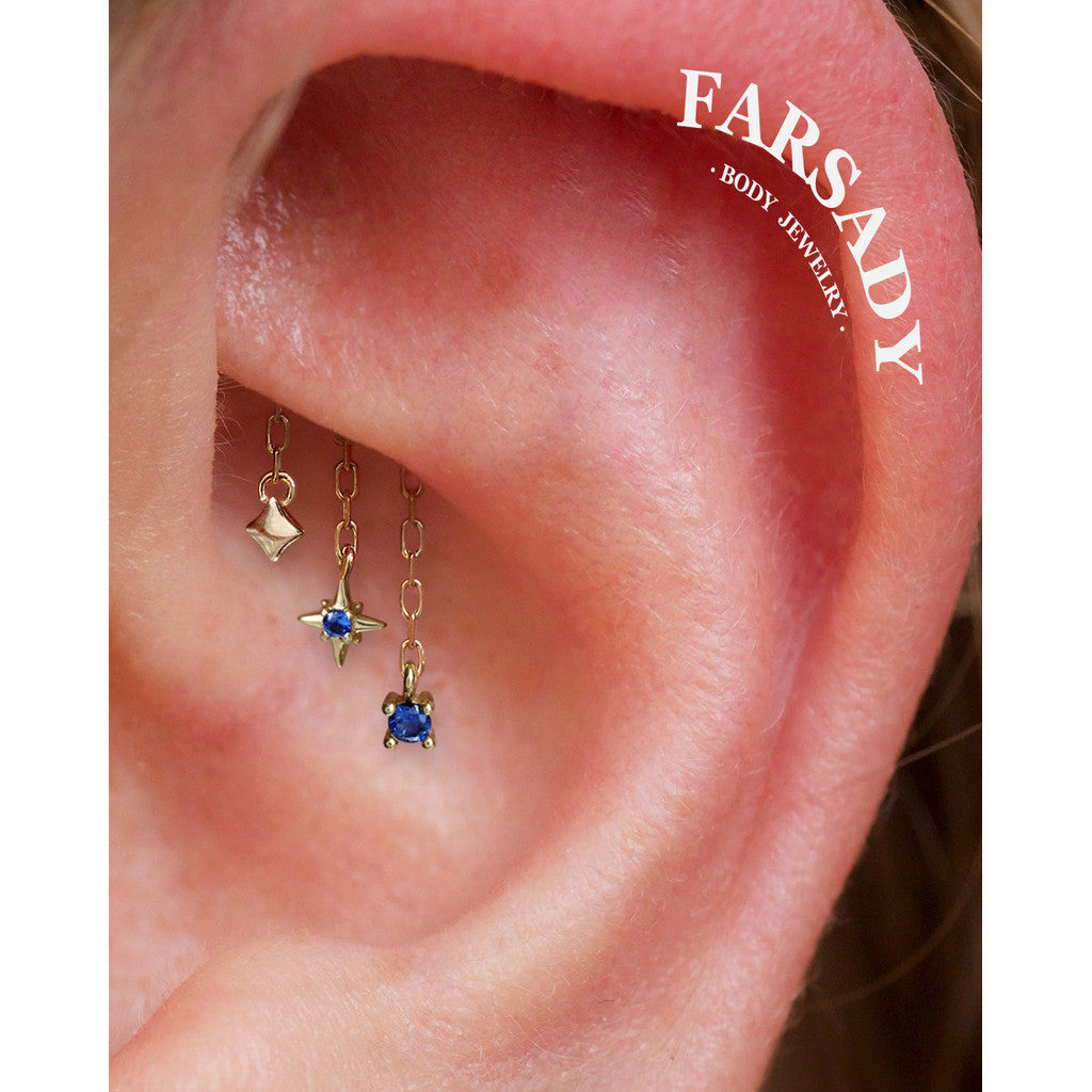 925 Silver Helix Chain Earring