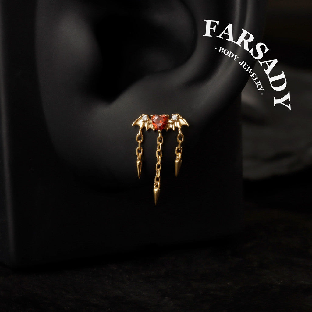 Bat Hidden Helix Piercing Earring