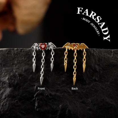 Bat Hidden Helix Piercing Earring