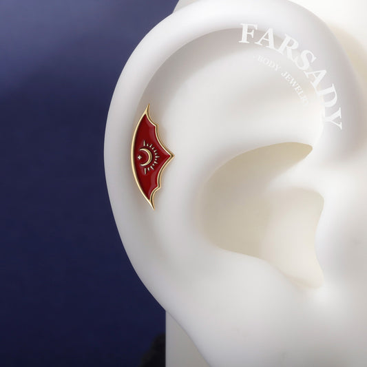 S925 Celestial Goth Threadless Stud Earring