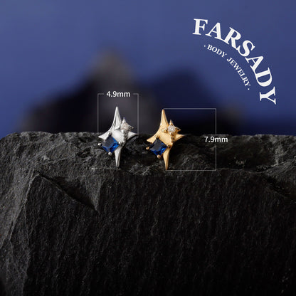 North Star Threadless Push In Helix Stud Earring