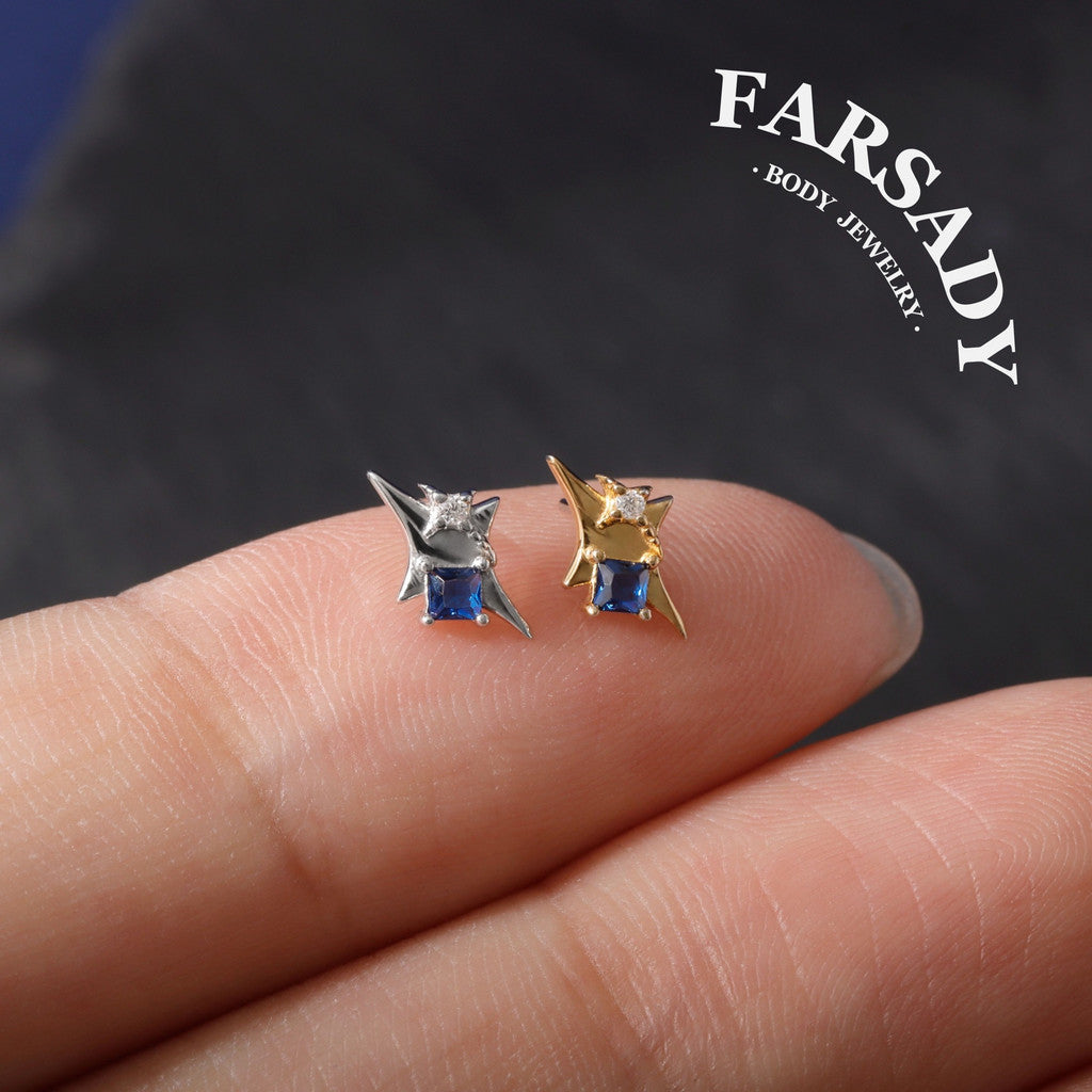 North Star Threadless Push In Helix Stud Earring