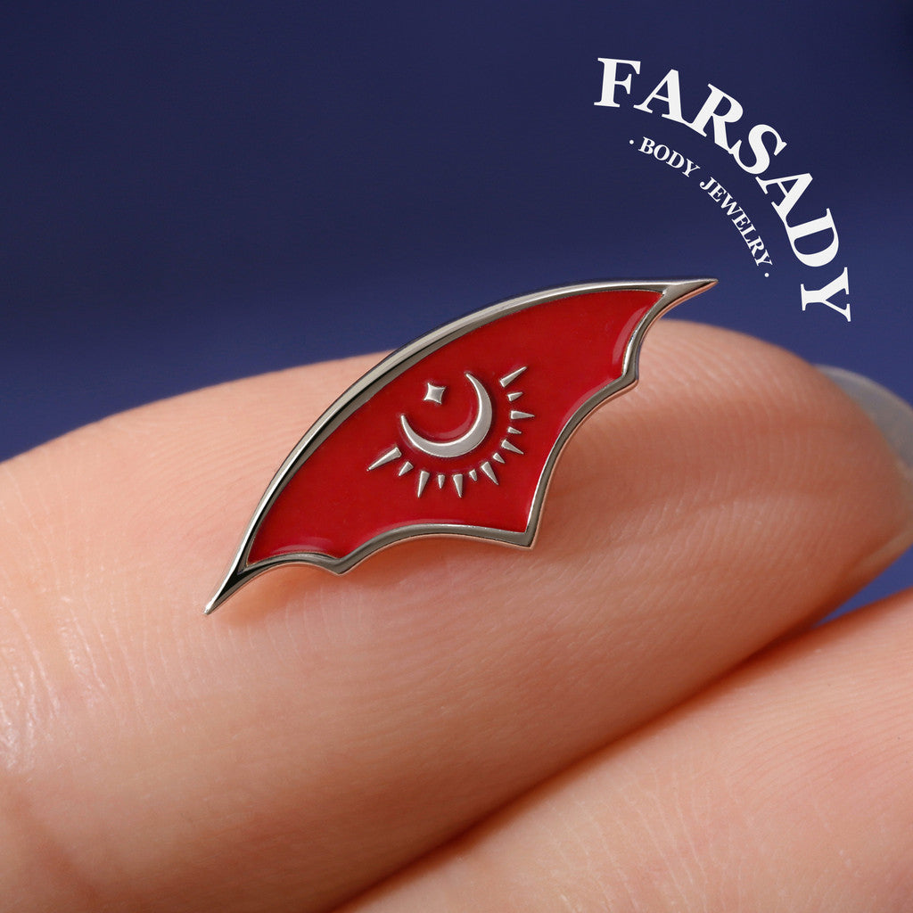 S925 Celestial Goth Threadless Stud Earring