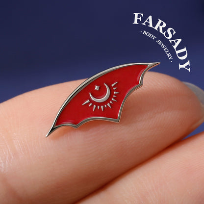 S925 Celestial Goth Threadless Stud Earring