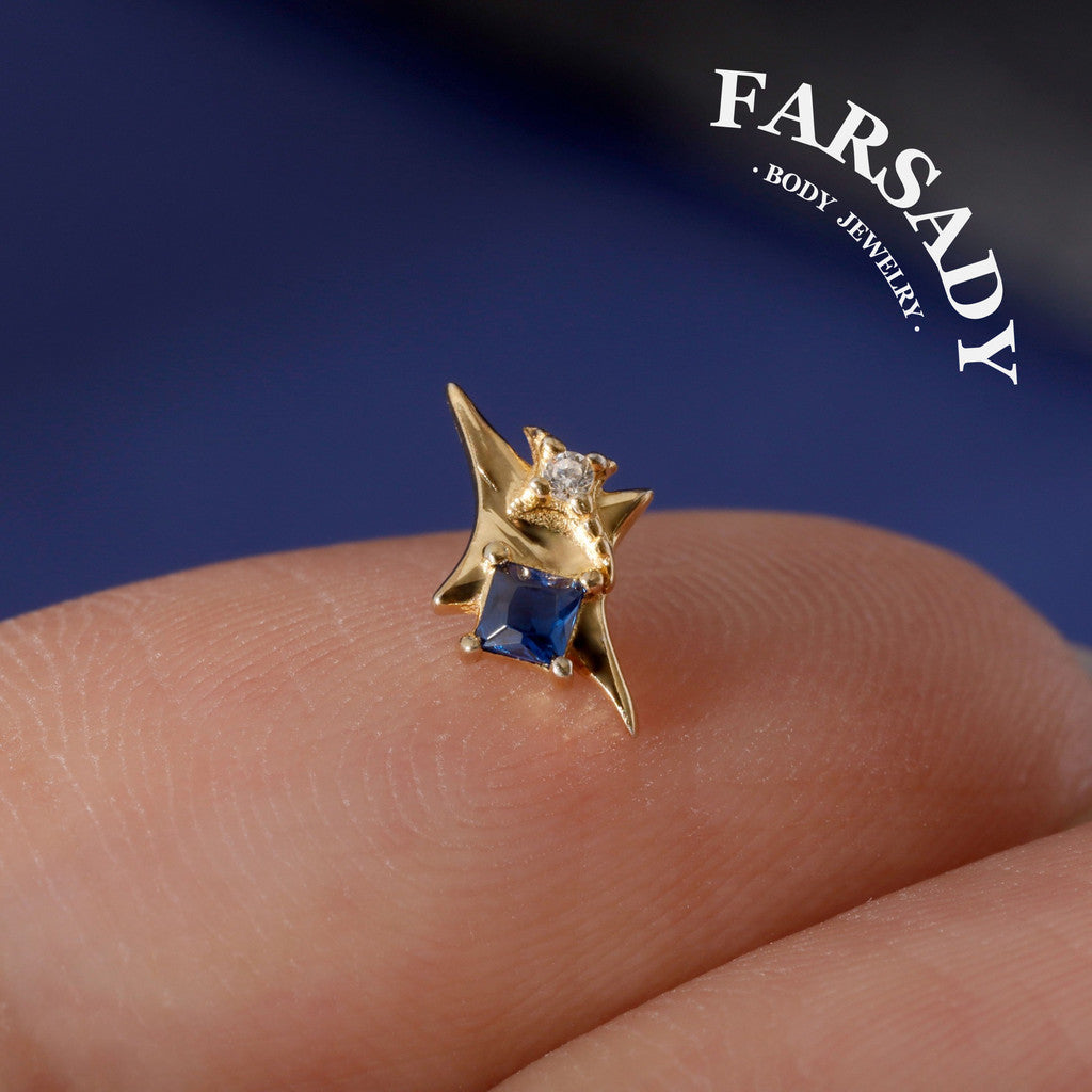 North Star Threadless Push In Helix Stud Earring
