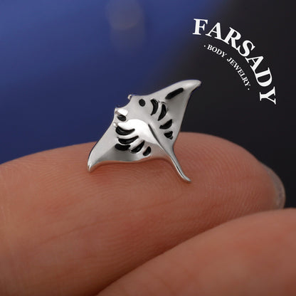 Manta Ray Cartilage Stud Earring