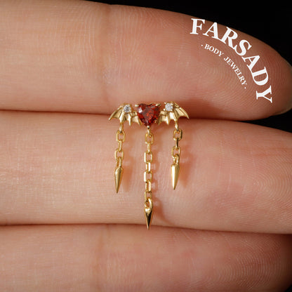 Bat Hidden Helix Piercing Earring