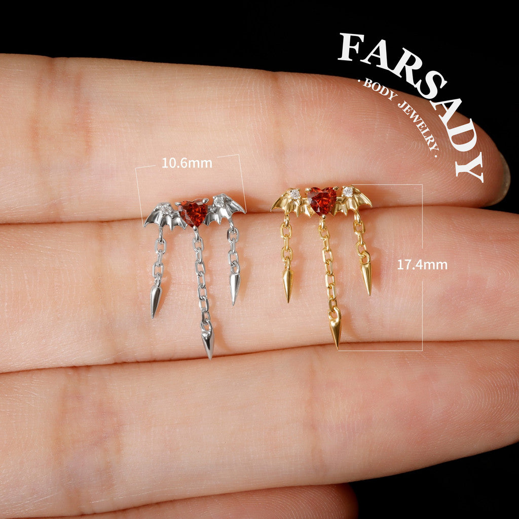 Bat Hidden Helix Piercing Earring