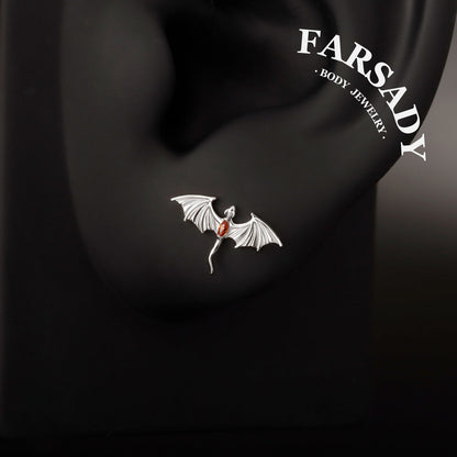 Flying Dragon Cartilage Threadless Stud
